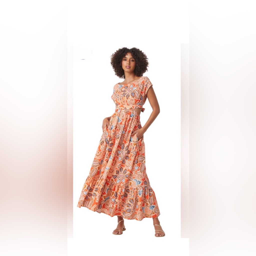 Misa Los Angeles Dana Mae Dress Tangerine Flora